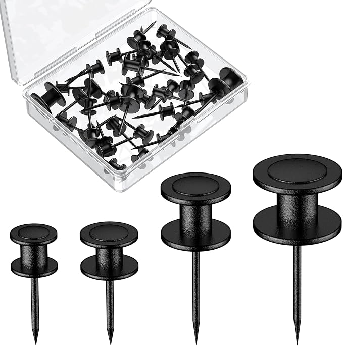 Uniclife 20 Pcs Thumb Tacks, Double Headed Picture Hangers 4 Size | Push pins by UnicLife