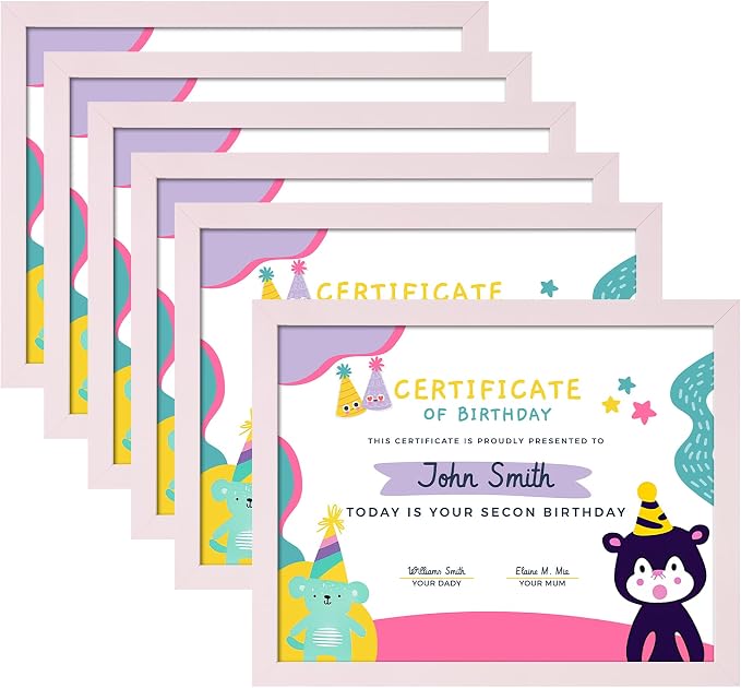 ELSKER&HOME 8.5x11 Picture Frame-Certificate Frame in Pink | Document Frame by ELSKERHOME