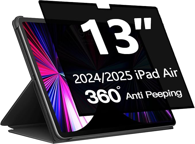 360° Privacy Screen Protector for iPad Air 13 Inch M2, Privacy Screen Filter by Halloive