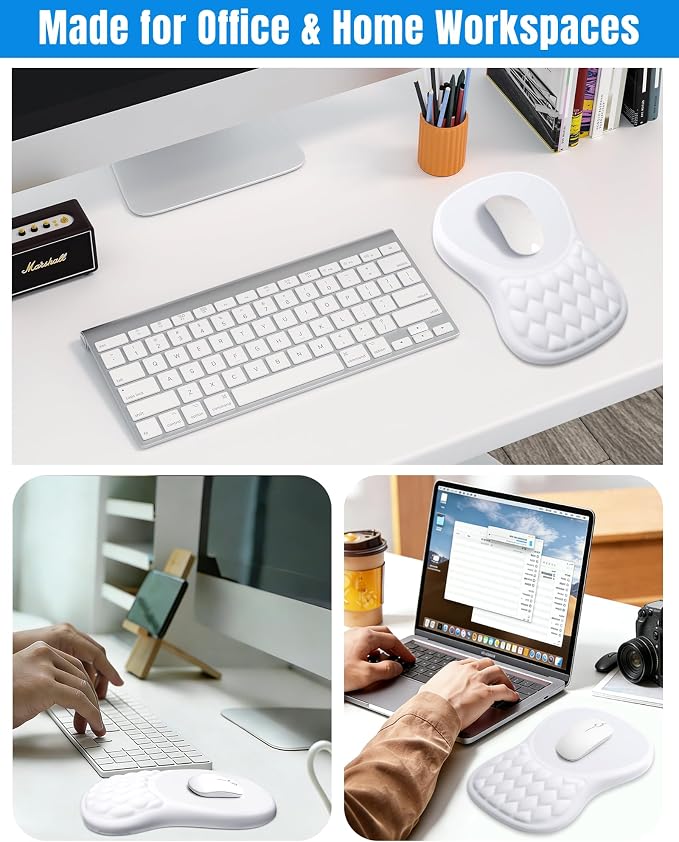 Ergonomic Mouse Pad with Wrist Rest, Slope Design Memory Foam Support, Smooth - Image 6