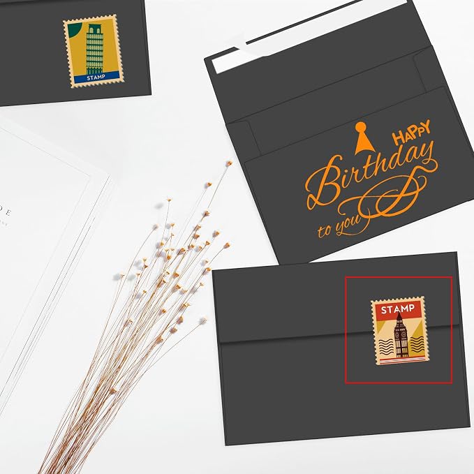 100 Packs Black 4x6 Envelopes for Invitation Card, A6 Small Envelopes Self Seal - Image 6
