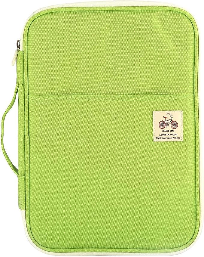 JAKAGO A4 Travel Portfolio Multifunctional Document Organizer Zippered Case by JAKAGO