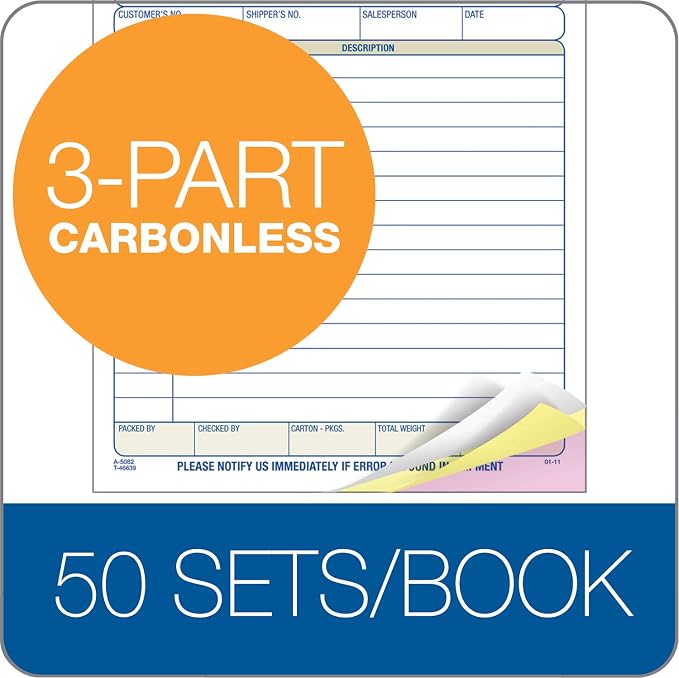 Adams Packing Slip Book, Carbonless, 5-9/16 x 7-5/16 Inches, 50 Sets per Pad - Image 3