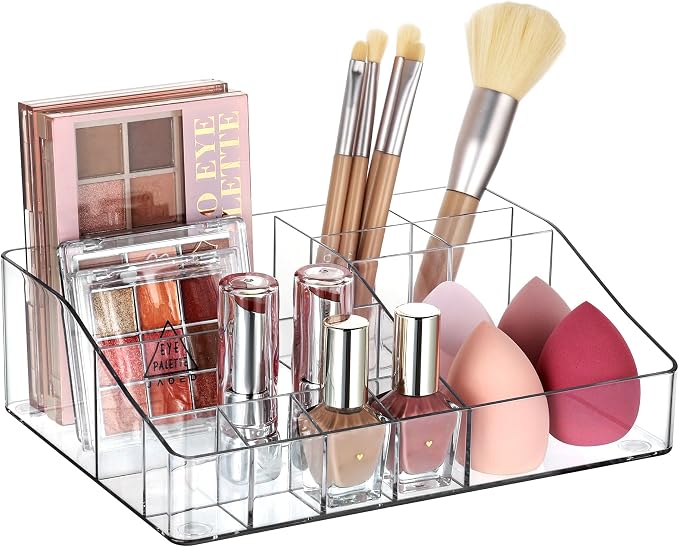 Vtopmart 1 Tier Clear Plastic Makeup Organizer by Vtopmart