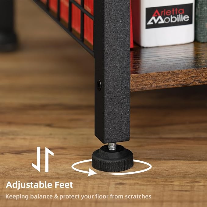 Lerliuo End Table with Fabric Drawer, 3 Tier Industrial Wood Side Table with - Image 8