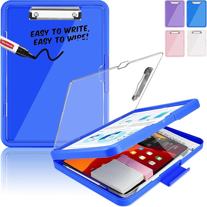 Clipboard with 2 Storage & Pen Holder, Heavy Duty Clip Boards 8.5x11 with Dual by HOME