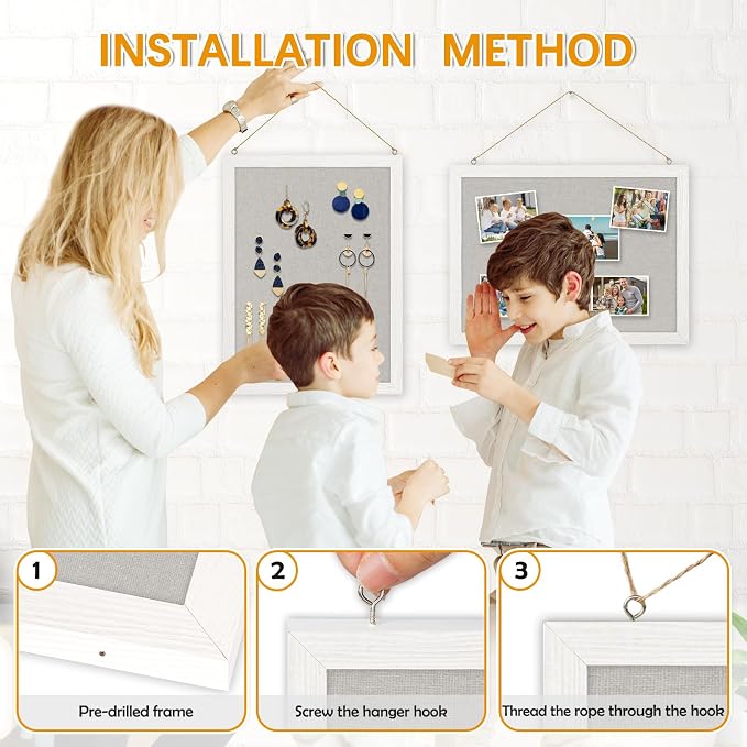 DOLLAR BOSS Cork Boards with Linen 2-Pack 16''X 12'' Cork Board - Image 3