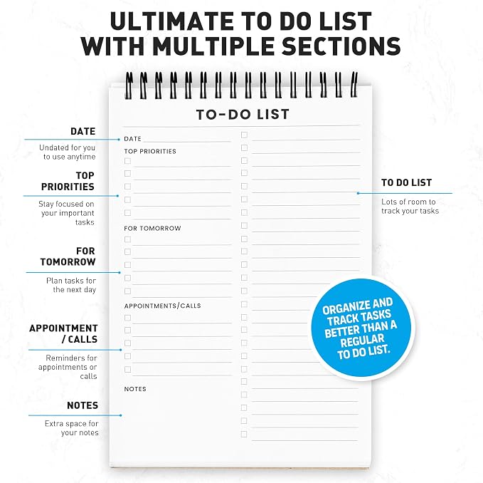 To Do List Notepad 6 Pack: Has Multiple Functional Sections - Image 3