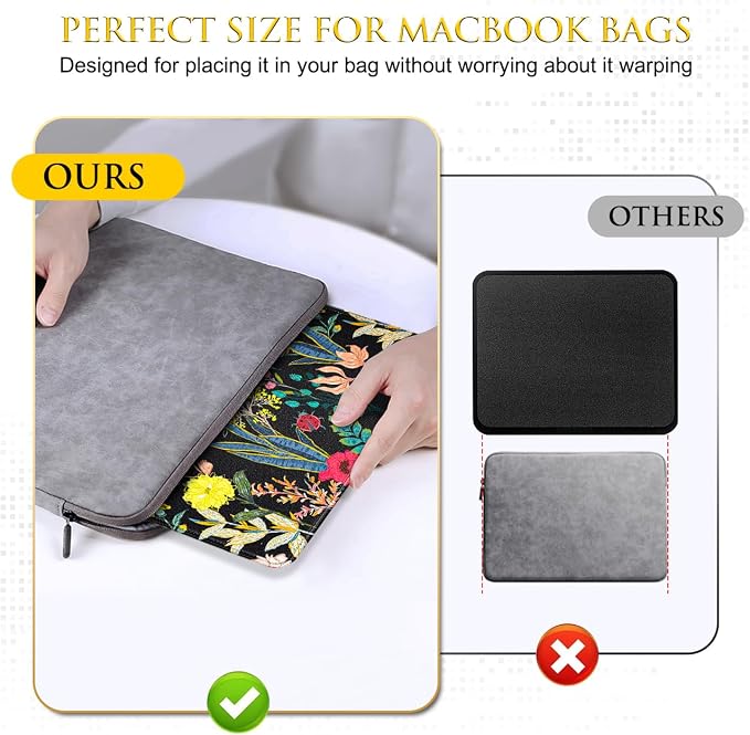 JIKIOU 3 Pack Mouse Pad with Stitched Edge, Portable Size-10.2x8.3in Flowers | - Image 6