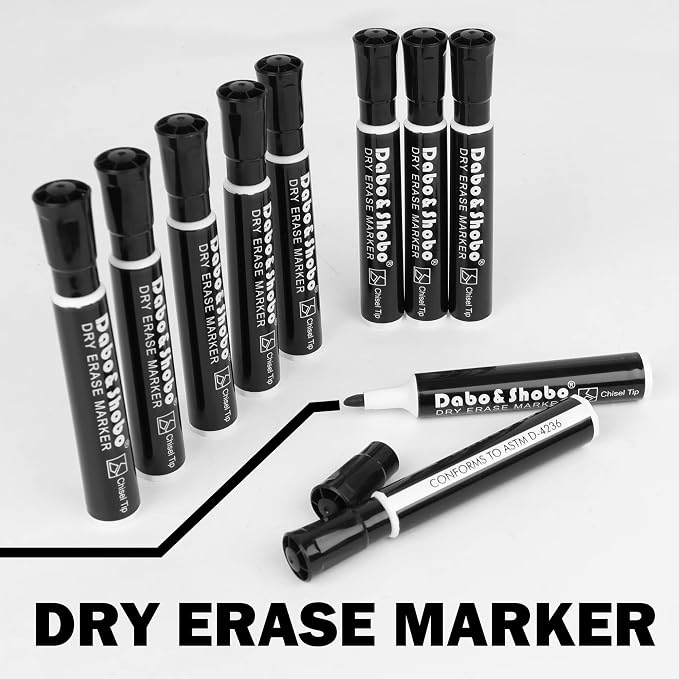 Dabo&Shobo Dry Erase Markers, Bulk Pack Of 72 Count, Low Odor Ink, Chisel Tip - Image 5