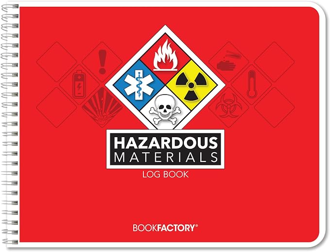 BookFactory Hazardous Material Log Book/Haz Mat Materials Tracking Logbook by BookFactory