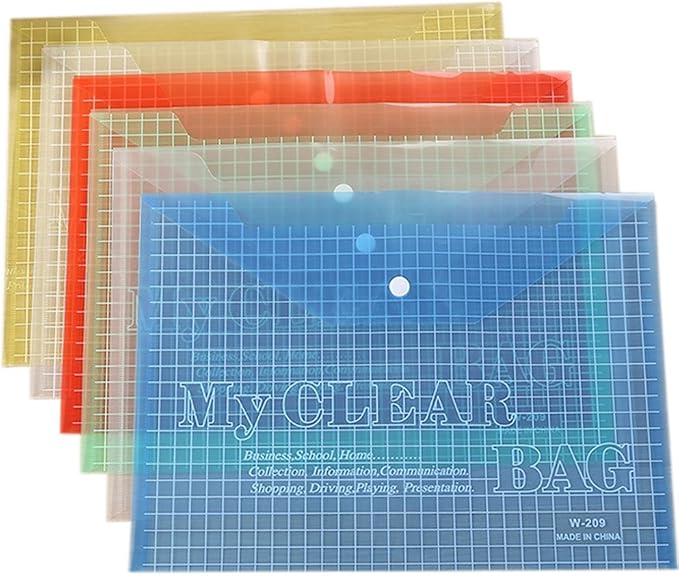 BIGEBO 10 PCS Plastic Folders for File, Transparent My Clear Bag, Office by Unknown