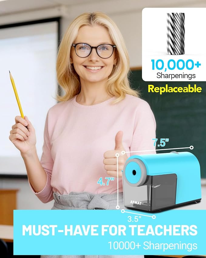 AFMAT Electric Pencil Sharpener, Fully Automatic Pencil Sharpener - Image 6