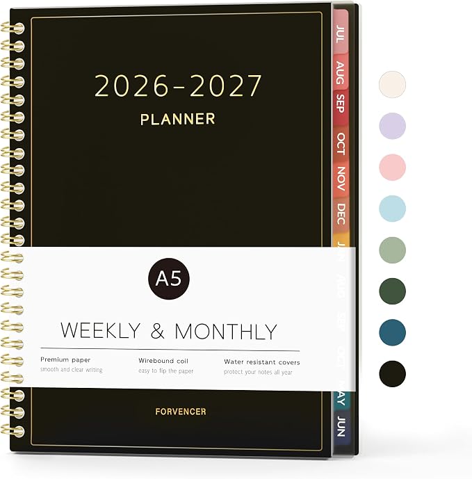 Forvencer Academic Planner 2026-2027, Weekly & Monthly Calendar Planner by Forvencer