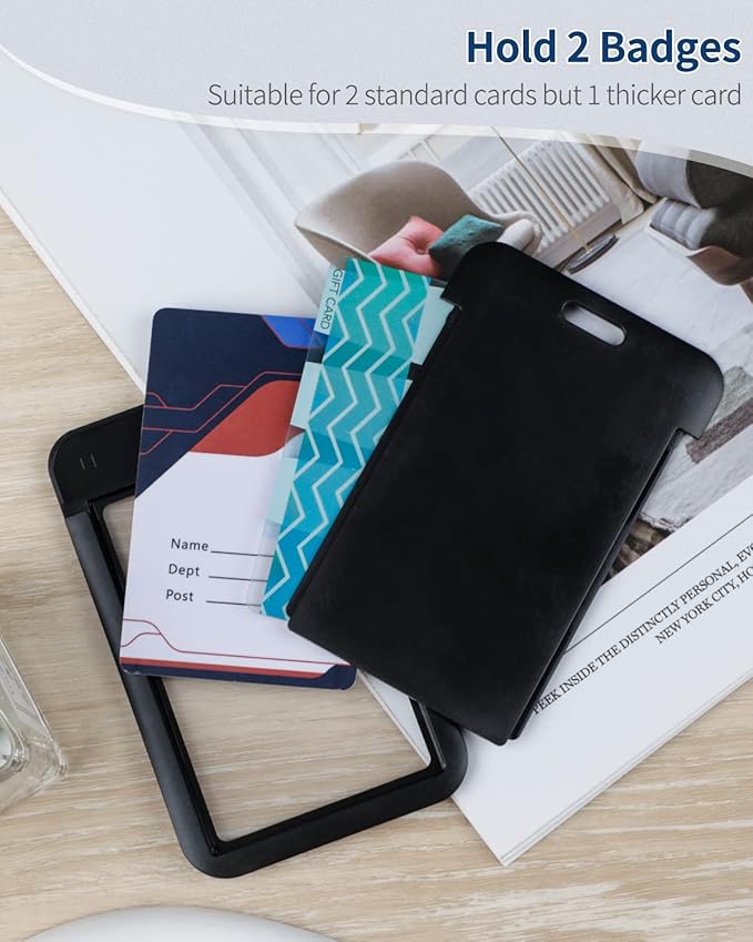 Uniclife Sliding Badge Holder Vertical Plastic Case - Image 2