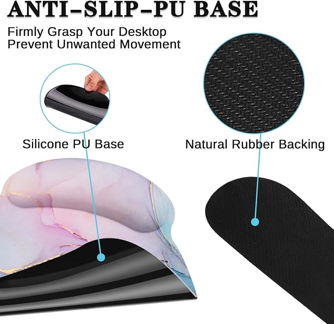 Britimes Blue Purple Liquid Marbling Keyboard Mouse Pad Set 4in1 Large - Image 6