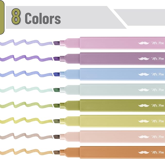 Mr. Pen- Aesthetic Highlighters No Bleed, 8 Pack, Cute Highlighters Assorted - Image 2