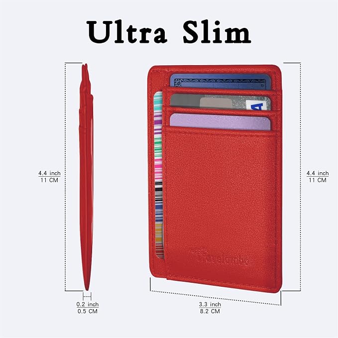 Travelambo Front Pocket Minimalist Leather Slim Wallet RFID Blocking Medium Size - Image 6