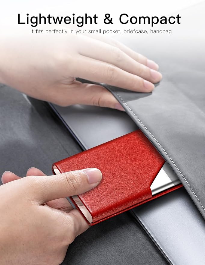 Padike Business Card Holder, PU Leather & Stainless Steel Multi Card Case - Image 6