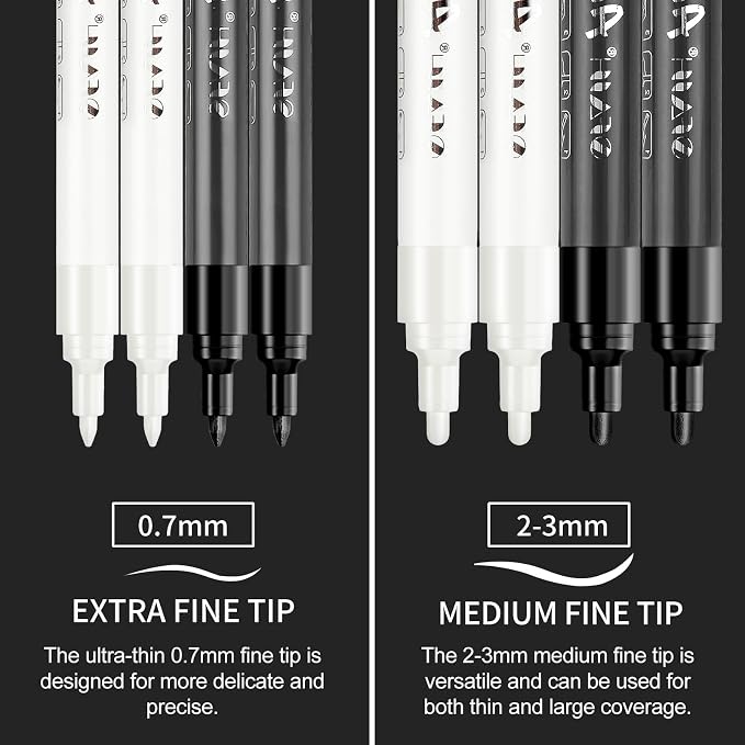 SFAIH Black & White Acrylic Paint Markers - Image 2