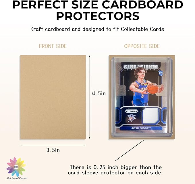 Mat Board Center, 100 Pack 3.5x4.5 Inch Corrugated Cardboard Sheets, Trading - Image 2