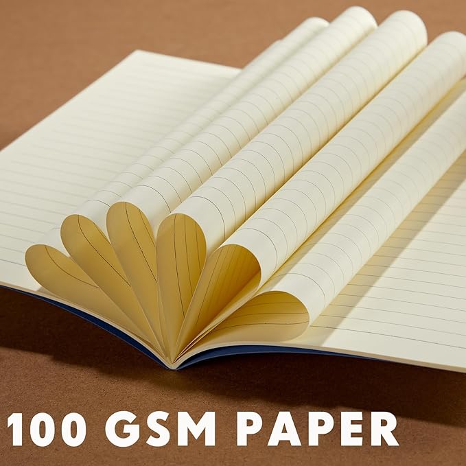 Mimorou 100 Pcs Kraft Notebook Journals 5.5 Inch x 8.3 Inch A5 Softcover Notebooks Bulk for Writing Sketch Office Notepad with 60 Pages 30 Sheets(Black, Navy,Lined)-DeskLoop Office