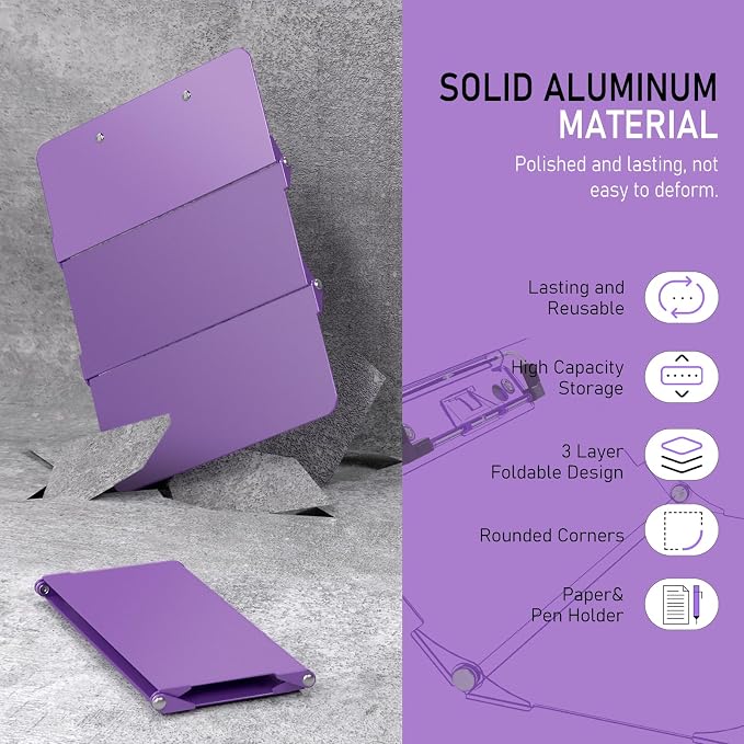 Clipboard Foldable Without Edition Cheat Charts, 3 Layers Aluminum, Nurse Board - Image 3