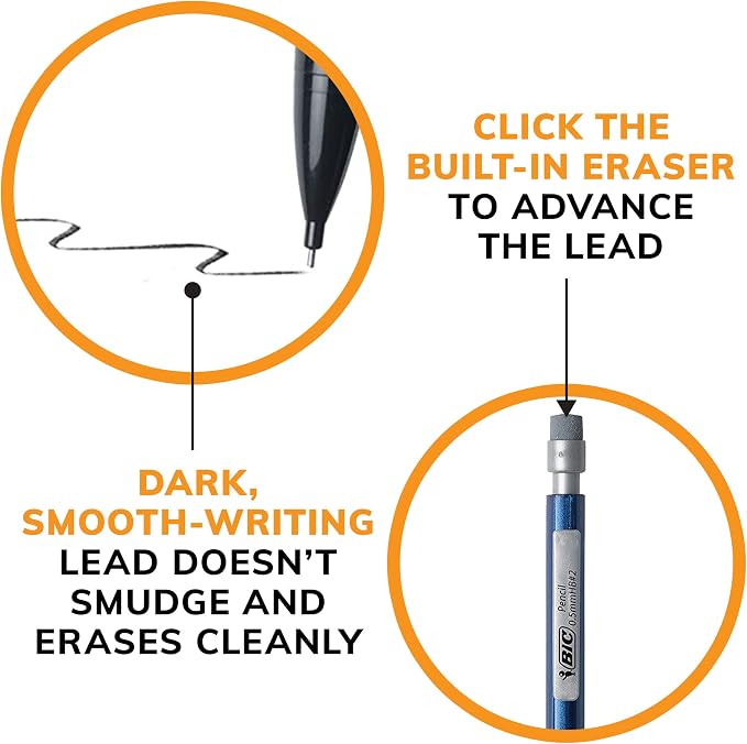 BIC Xtra Precision Mechanical Pencil, Fine 0.5 mm Point and Built-In Eraser - Image 5