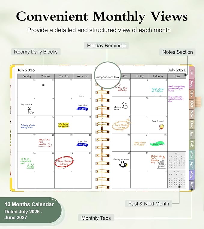 Academic Planner 2026-2027, Hardcover Weekly and Monthly Calendar Planner from - Image 2
