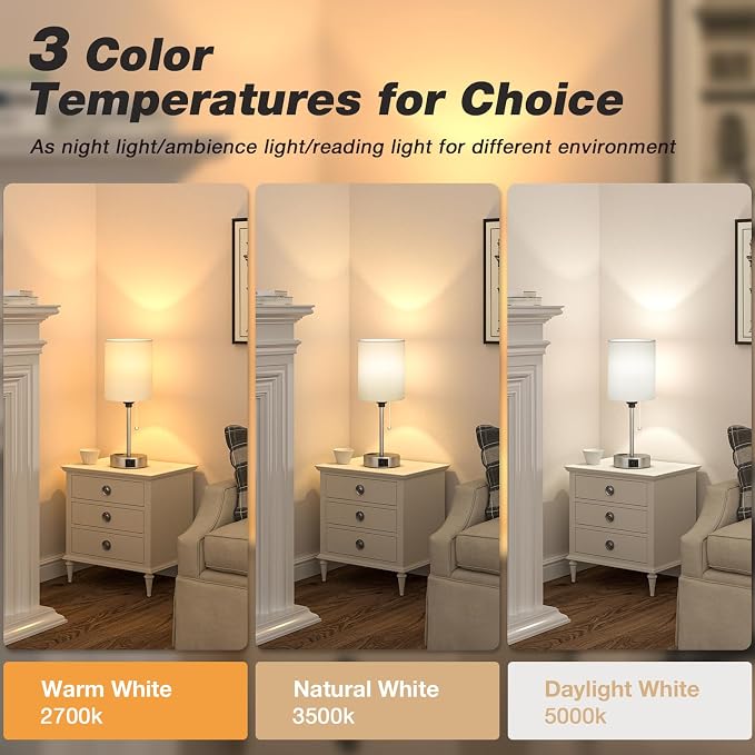 White Bedside Lamp for Bedroom - Image 2