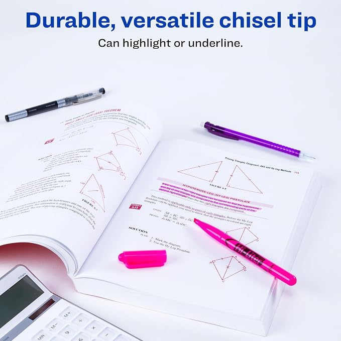 Avery Hi-Liter Pen-Style Highlighters, Smear Safe Ink, Chisel Tip, 12 - Image 3