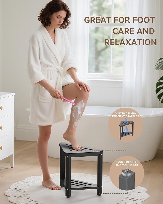 Shower Foot Rest 15in, HDPE Waterproof Shower Stool - Image 3