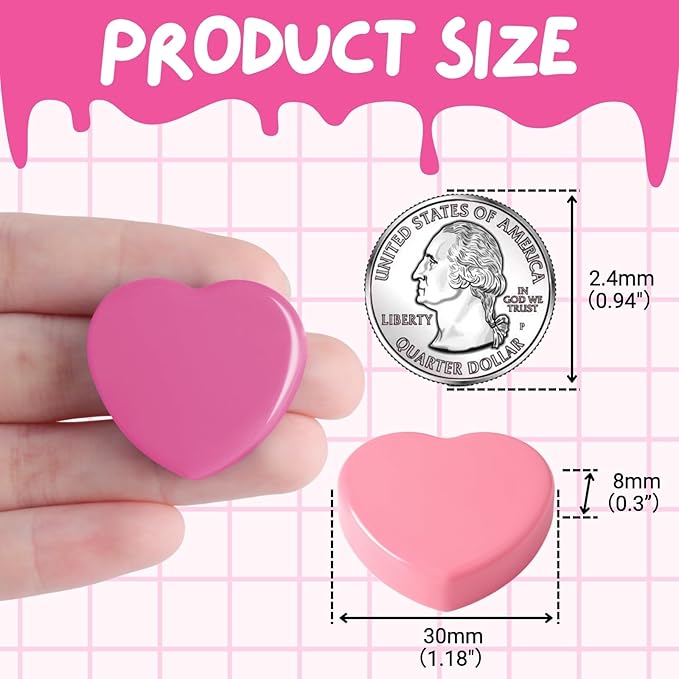 30PCS Heavy Duty Fridge Magnets - Small Cute Refrigerator Magnets for Whiteboard, Lockers & Kitchen, Cute Strong Magnets - Mini Decorative Magnet for Home, School, Office, Crafts, Locker (Pink)-DeskLoop Office