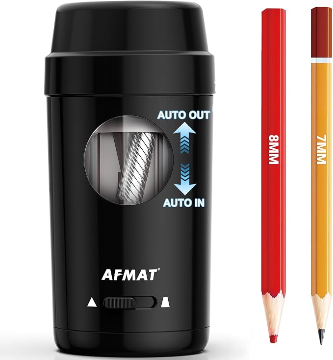 AFMAT Electric Pencil Sharpener, Auto in & Out, Fully Automatic Pencil Sharpener by AFMAT