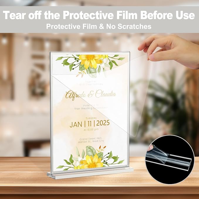 EHWINE Acrylic Sign Holder 4 x 6, 20 Pack Double-Sided Stand up Table Top Sign - Image 4