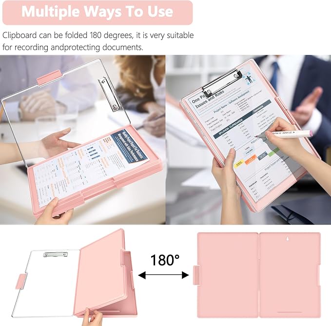 SFLHHDM Clipboard with Storage, Heavy Duty Clip Boards 8.5x11 with 2 Storage - Image 6