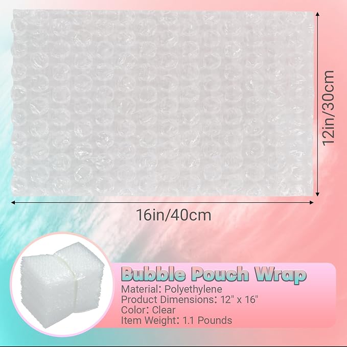 50-Pack 12"x16"Clear Bubble Out Bags - Image 2