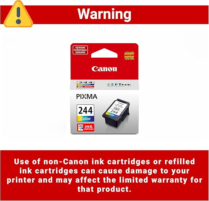 Canon CL-244 Genuine Color Ink Cartridge, Compatible with iP2820, MX492, MG2420/2520/2920/2922/2924/3020/2525, TS3120/302/302a/202/4520/3320-DeskLoop Office