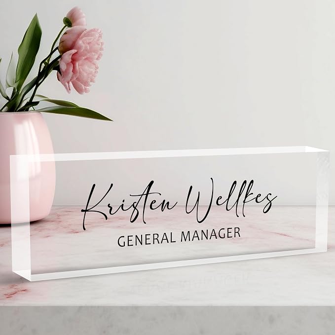 Desk Name Plate Personalized Acrylic Name Plate by AeekdookWoodenPuzzles