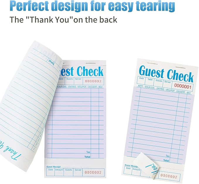 ZPARIK 48 Pack Purple Guest Checks Books - Image 3