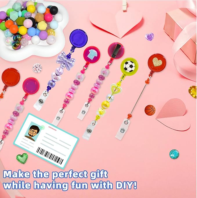 30pcs Multicolor Beadable Badge Reels Making Kits - Image 2