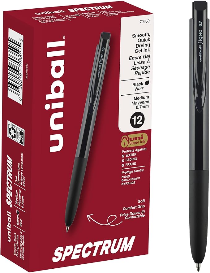 uniball Spectrum Retractable Gel Pens, Medium Point, 12 Pack by uni-ball