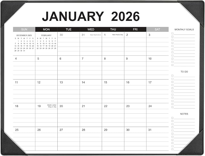 Desk Calendar 2026-2027 with Desk Mat – 22" x 17" Large Desk Pad Calendar Runs by Tutazook