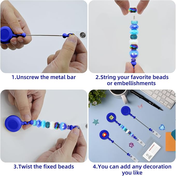 30pcs Beadable Badge Reels Making Kits - Image 6