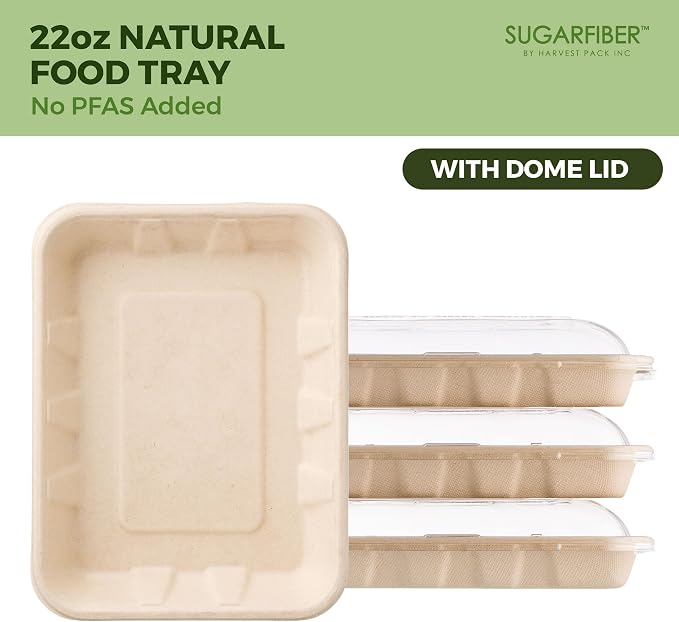 Harvest Pack 22 oz PFAS FREE Disposable Food Trays - Image 7