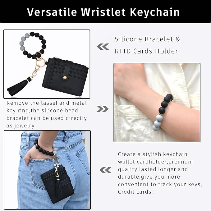 BAOSIWA Silicone Bracelet Keychain Wallet - Image 5