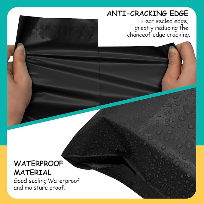 Poly Mailers - 10x13 inch 200 Pcs Black Shipping Bags - Image 4