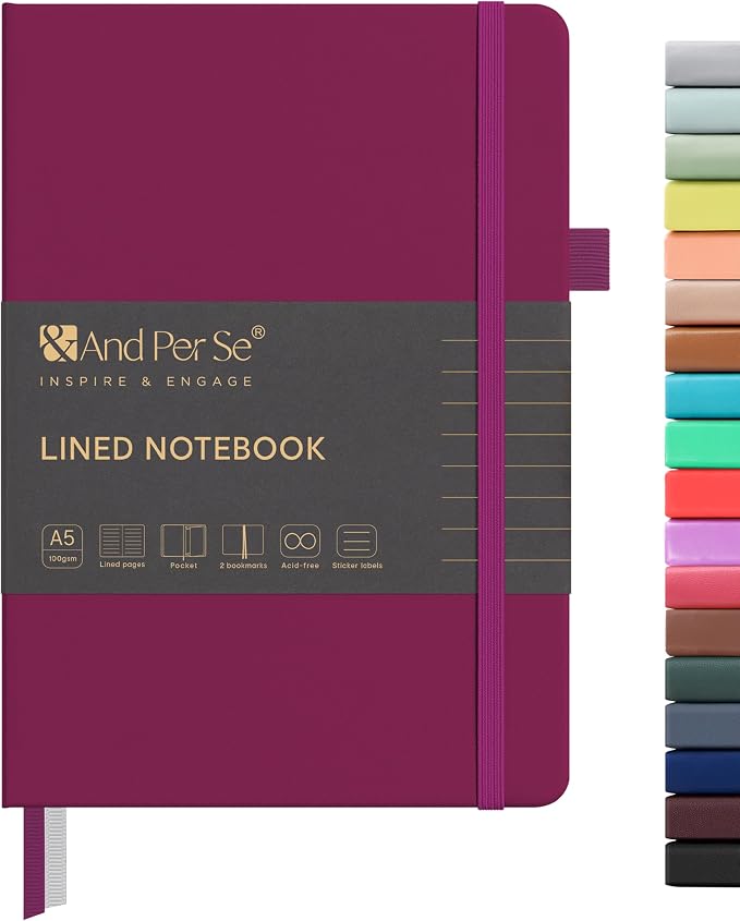 &And Per Se Lined Journal Notebook, 160 Pages, A5 5.7 x 8 inches College Ruled by AndPerSe