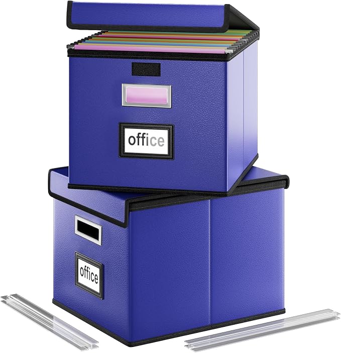 Portable Leather File Organizer Boxes by Huolewa