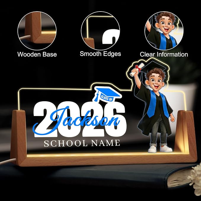 Custom Name Plate for Desk, Personalized Light Up Acrylic Desk Name Plate - Image 5